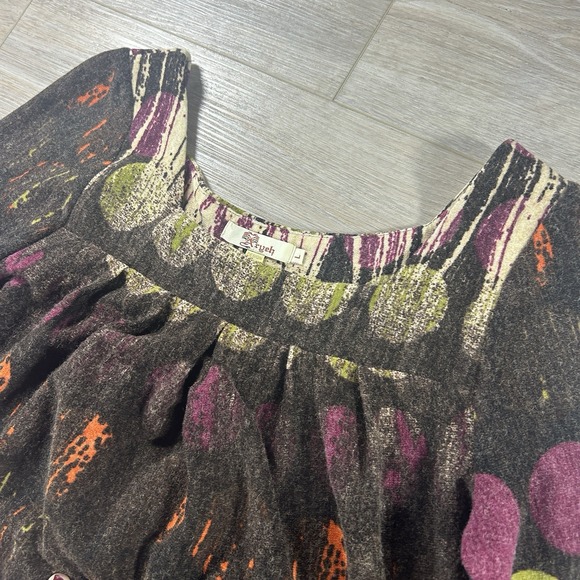 Anthropologie Aryeh Large Lightweight Sweater Dress Abscract Retro Groovy Tie - Picture 2 of 13